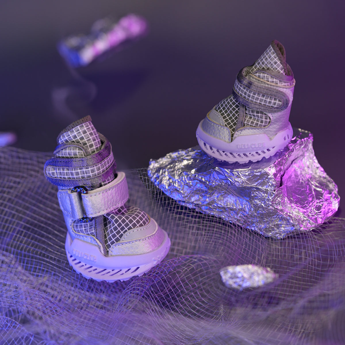 Breathable Dog Shoes – Cosmic Cyber Purple — purple crystal styling