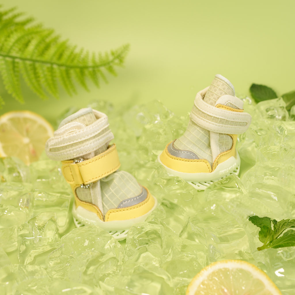 Breathable Dog Shoes – Lemon Fizz Yellow — citrus styling