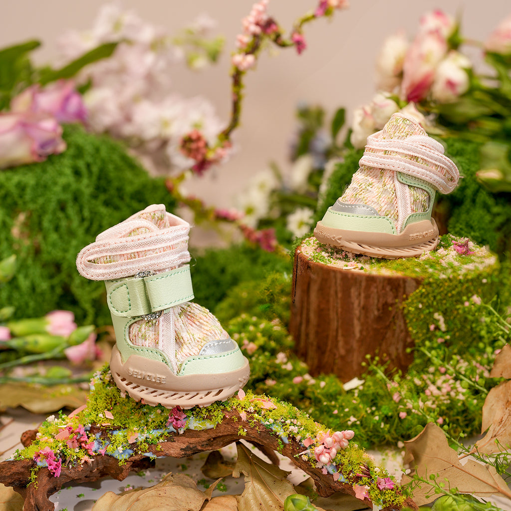 Breathable Dog Shoes – Blooming Meadow — pair in flower garden styling