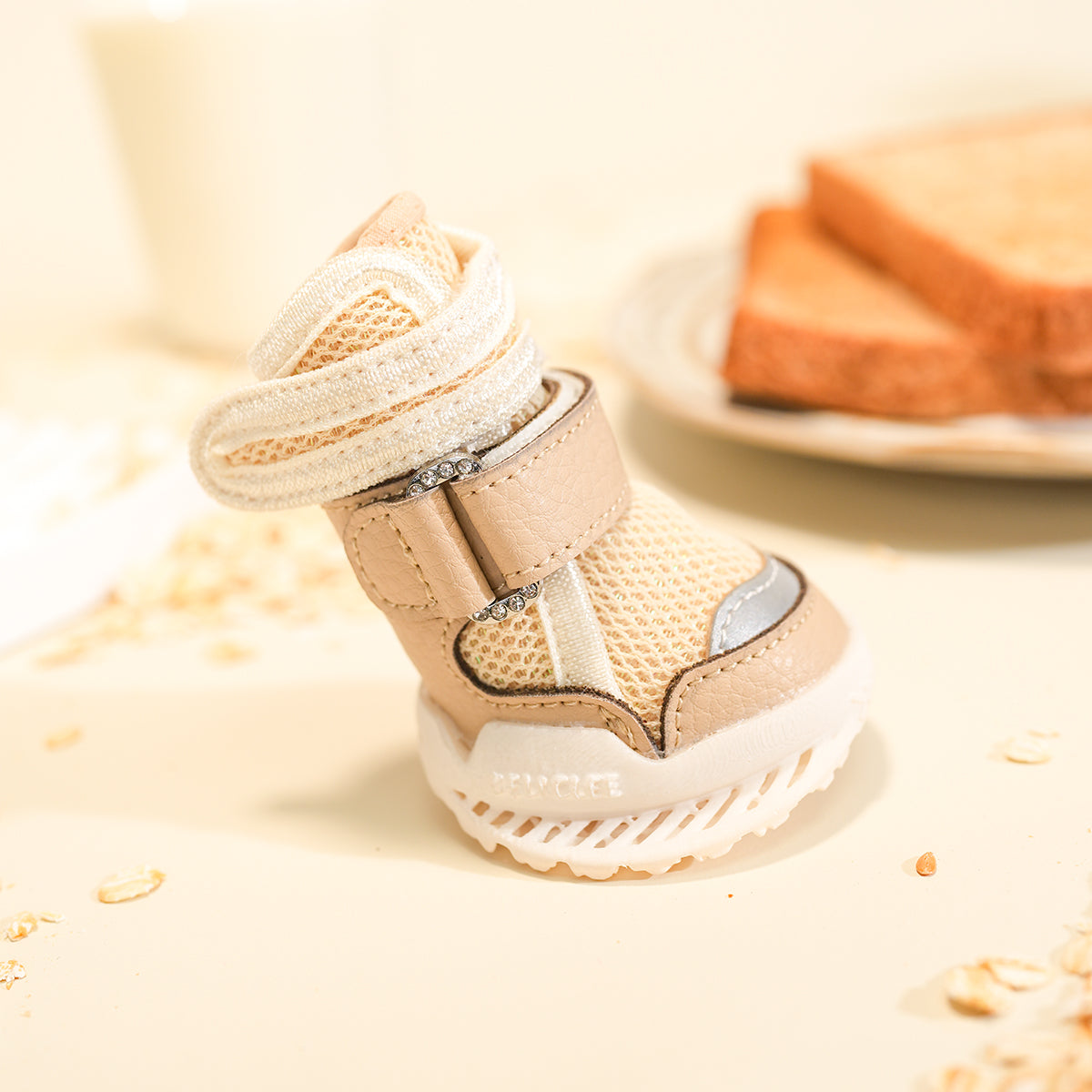 Oat Milk Latte dog shoe on toast styling