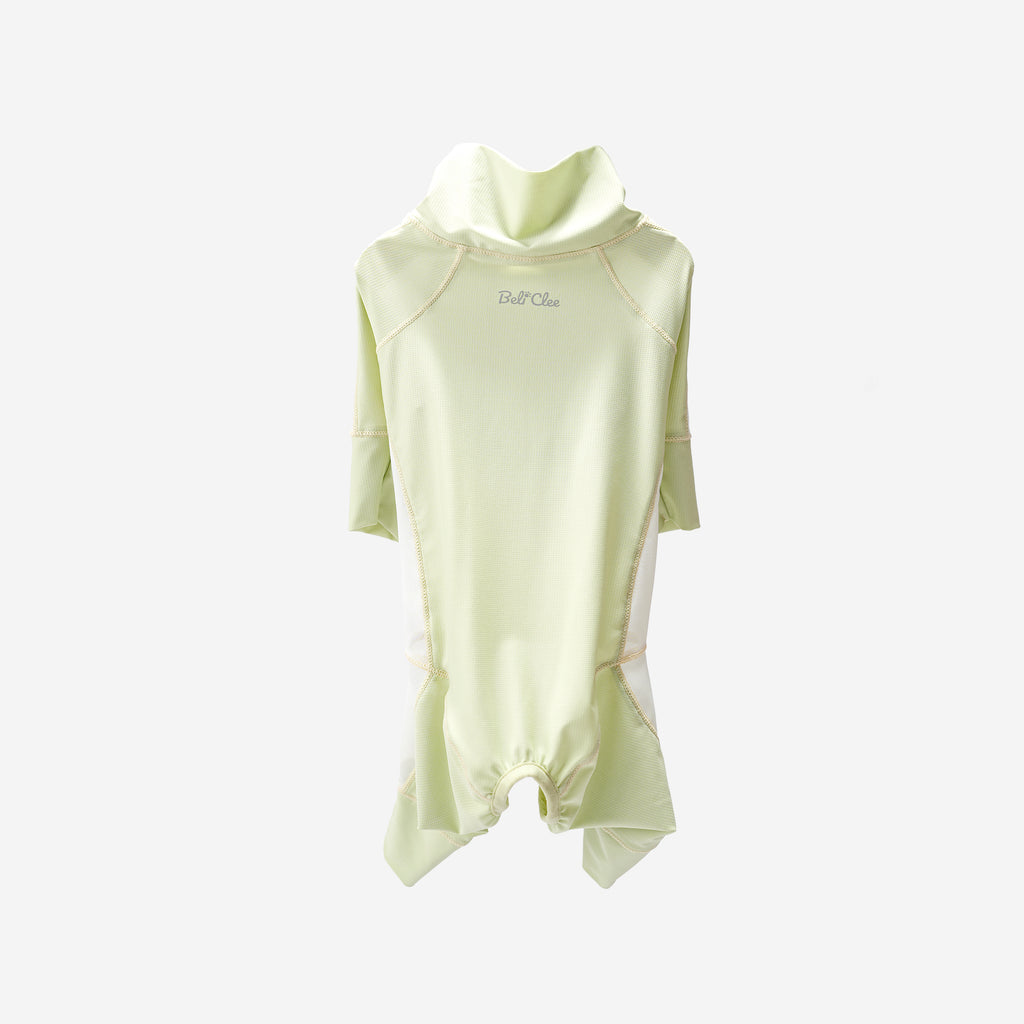 Green mesh jumpsuit, front view